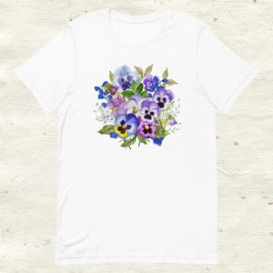 Pansy Shirt, Pansies Tshirt,  Pansies Flowers, Floral Shirt, Botanical Shirt, Flower t-shirt, Gift for Women, Flower Shirt