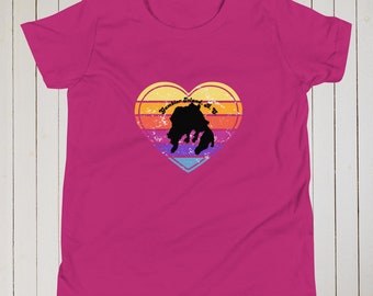 Youth, Retro Heart, Gambier Island, B.C., Youth Short Sleeve T-Shirt