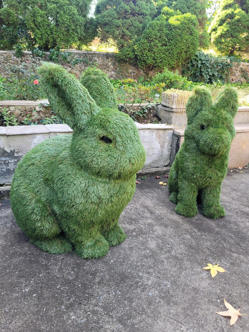 Large Topiary Rabbit From Artificial Grass – Garden Decor, Custom ...