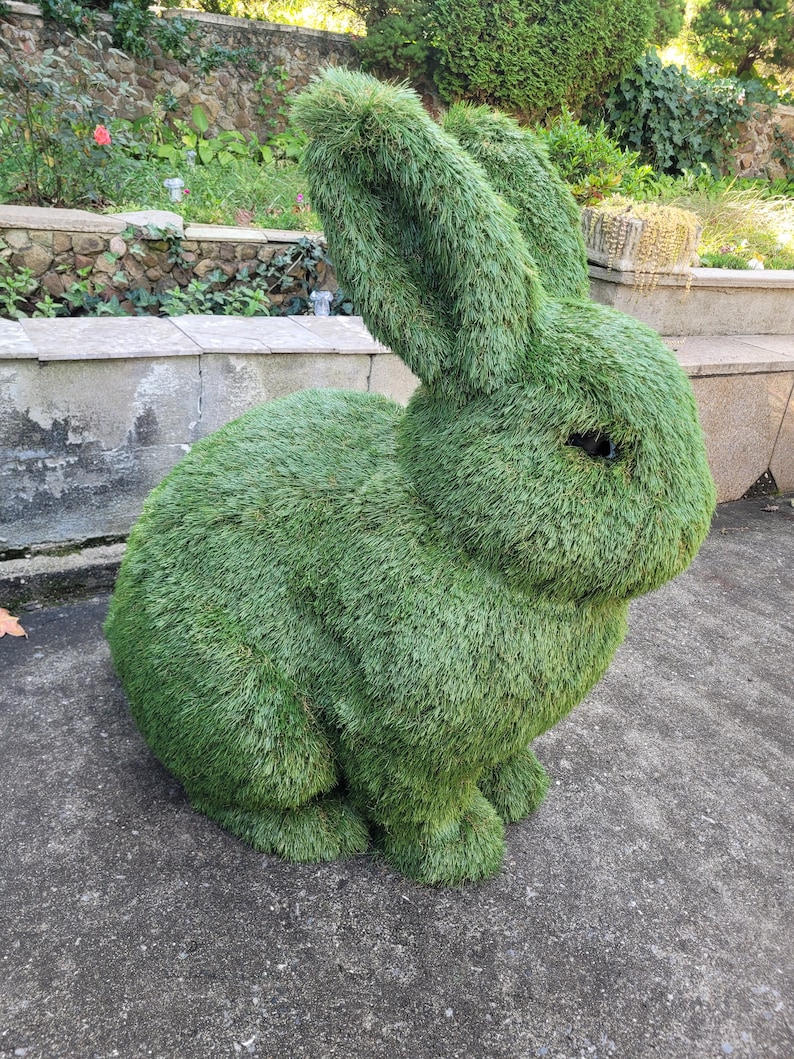 Large Topiary Rabbit From Artificial Grass – Garden Decor, Custom ...