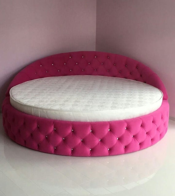 Round Bed Soho Full Size Queen Size King Size Custom Furniture Variety of Colors Made to Order Circle Bed please Read Description Etsy