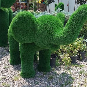 Topiary Elephant Made of Artificial Grass Garden Decoration  Custom Order US Shipping Available