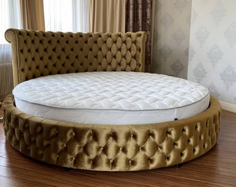 Round Bed Atlanta, Full size, Queen size, King size, Made To Order, circle bed Custom Furniture, Please Read Description