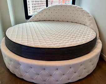 Round Bed Soho, Full size, Queen size, King size, custom furniture, variety of colors made to order, circle bed,Please Read Description