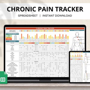 Chronic Pain Tracker Google Sheet, Pain Management Tracker, Chronic Pain Diary, Chronic Symptoms Log, Chronic Illness Tracker Spreadsheet