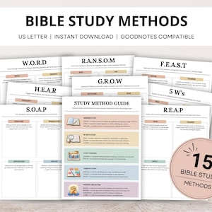 聖書研究法ガイド、聖書研究ジャーナル、聖書研究テンプレート、聖書マッピングノート、SOAPメソッド、クリスチャン聖書研究ワークブック