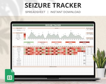 Seizure Tracker Google Sheets, Monthly Seizure Chart, Daily Seizure Diary, Medical Tracker, Epilepsy Log, Seizure Severity Spreadsheet
