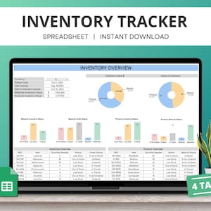 Inventory Tracker Google Sheets, Inventory Template Spreadsheet, Inventory Log List, Materials Products Inventory, Small Business Tracker