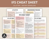 IFS Cheat Sheet,  Internal Family Systems Therapy Worksheets, IFS Parts Work Guide, Unburdening Process, Self Awareness Tool, IFS Resource