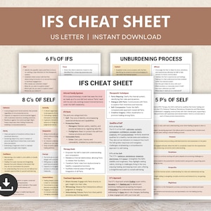 IFSチートシート、内部家族システム療法ワークシート、IFSパーツワークガイド、負担軽減プロセス、自己認識ツール、IFSリソース