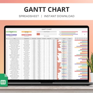Gantt Chart Google Sheets, Project Management Tool, Task Tracker, Automated Project Timeline, To Do List, Gantt Chart Template Spreadsheet