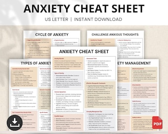 Anxiety Cheat Sheets, Anxiety Worksheets, Coping Skills, Anxiety Relief Tool, Reframe Thoughts, Anxiety Management, Anxiety Therapy Resource