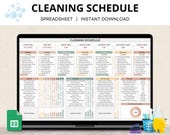 Cleaning Schedule Spreadsheet, ADHD Cleaning Checklist, Family Chore Chart, Home Declutter Checklist, Daily Weekly Monthly Cleaning Planner