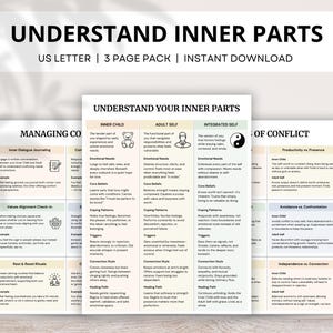 Inner child vs adult self therapy worksheets for healing, recovery, and self-reflection. Printable tools for emotional growth and inner child work.