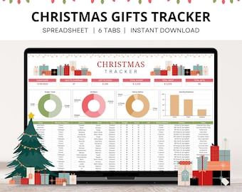 Christmas Gifts Tracker Spreadsheet, Xmas Budget Tracker Template, Holiday Task Planning Checklist, Christmas Cards Tracker Google Sheet