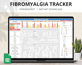 Fibromyalgia Tracker Google Sheet, Fibromyalgia Symptoms, Fibromyalgia Pain Diary, Chronic Pain Tracker, Fibromyalgia Severity Spreadsheet