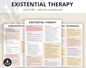Hojas de trucos de terapia existencial, Crisis existencial, Psicología positiva, Pensamiento existencial, Técnicas existenciales, Herramienta de asesoramiento