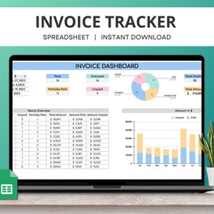 Factuurtracker Google Spreadsheets, Factuurtracker-spreadsheet, Factuurbeheertool, Klantbetalingstracker, Spreadsheet voor kleine bedrijven