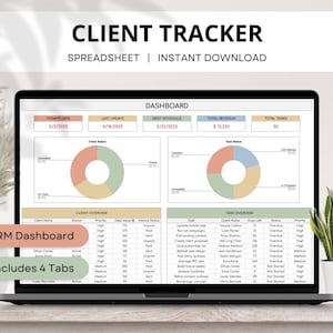 Client Tracker Spreadsheet for Small Business, Client Management, CRM Dashboard, Lead Tracker, Task Tracker, CMR Template Google Sheets