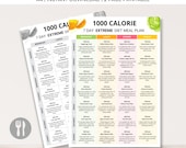 1000 Calories Extreme Diet Plan, 7 Day Low Calorie Meal Plan, Weekly Meal Prep Chart, Low Calorie Food List, 7 Day Calorie Deficit Meal Plan