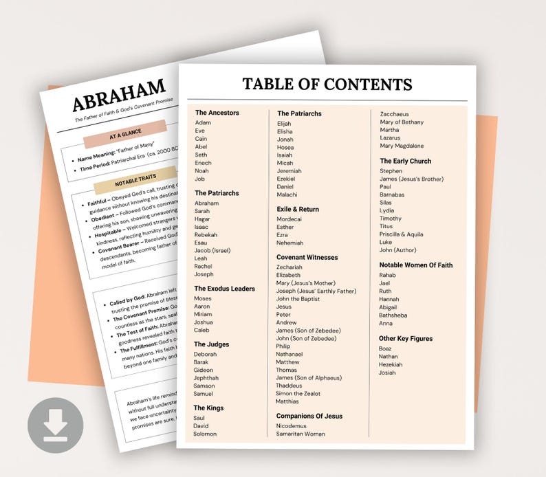 Bible Character Study Guide, Bible Study Notes, 93 Bible Character Summaries, Women of Faith, Old & New Testament Bible Study Planning Tool