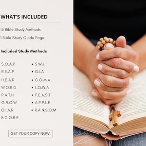Bible Study Methods Guide, Bible Study Journal, Bible Study Templates, Scripture Mapping Notes, SOAP Method, Christian Bible Study Workbook