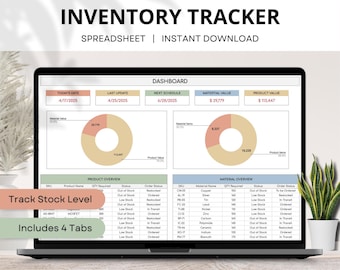 Inventory Tracker Spreadsheet, Small Business Inventory Template, Inventory Management, Business Inventory Log List, Inventory Order Tracker