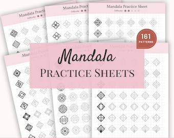 Mandala Practice Sheets For Beginners, Mandala Training Sheets, Adult Mandala Art, Printable Zentangle Patterns, Practice Mindful Worksheets