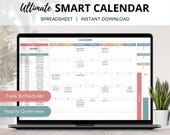 Smart Calendar Spreadsheet, Annual Calendar, Daily Schedule, Weekly Calendar, ADHD Friendly Monthly Planner, Monthly Calendar Google Sheets