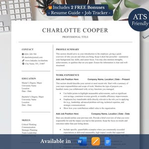 ATS Resume Template, Modern ATS Friendly Resume for MS Word, Google Docs, Pages, Minimalist Lebenslauf Vorlage, Editable Professional Resume