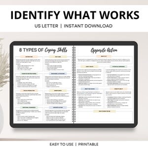 8 Types of Coping Skills Worksheets, Coping Skills Toolkit for Emotional Regulation, Depression, Anxiety Relief, Self Care Coping Strategies