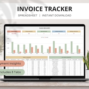 Invoice Tracker Spreadsheet, Invoice Template, Invoice Management Tool, Client Payment Tracker, Small Business Invoice Manager Google Sheets