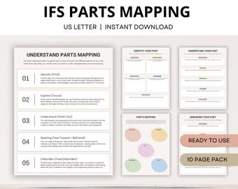 IFS Parts Mapping Exercise, Internal Family Systems Worksheets, IFS Parts Work Guide, 6 F's of Parts Work Exercises, IFS Self Discovery Tool
