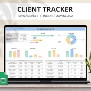 Client Tracker Google Sheets, Client Management Template, CRM Dashboard, Lead Tracker,  Customer Log, Task To Do, Small Business Spreadsheet