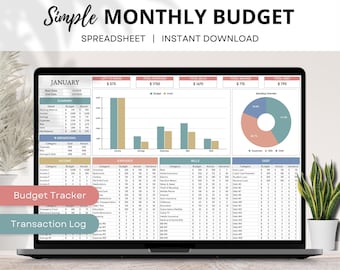 Monthly Budget Spreadsheet, Simple Paycheck Budget Template, Weekly Financial Planner, Expense Tracker, Biweekly Budget Planner Google Sheet