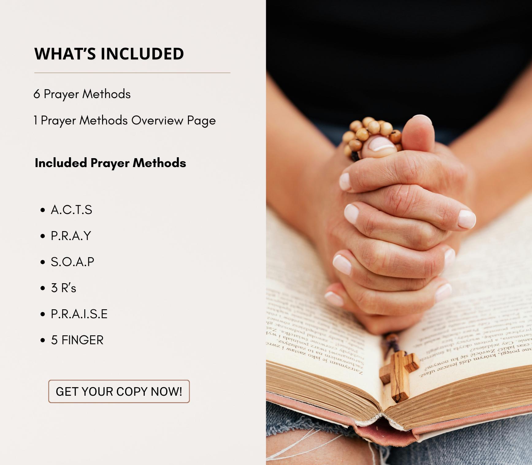 Praying Methods Christian Prayer Methods Guide, Bible Prayer Journal, Bible Study ...