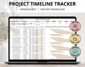 Project Timeline Tracker Spreadsheet,  Project Gantt Chart Template, Project Management, Project Planner, To Do Task Timeline Google Sheet