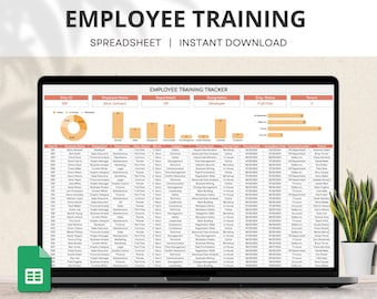 Employee Training Tracker Google Sheets, Employee Training Template, HR Training Template, Training Planner, Staff Training Plan Spreadsheet