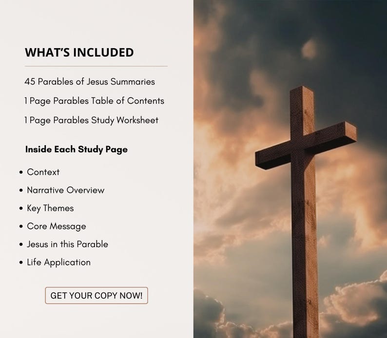 Parables of Jesus Study Guide, Bible Study Notes, 45 Parable Summaries ...