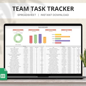 Team Task Tracker Spreadsheet, Project Management, Task Priority Manager,  Employee Task To Do List Planner, Team Productivity Google Sheets