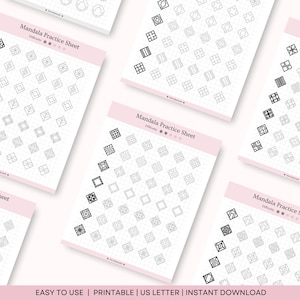 Mandala Practice Sheets For Beginners, Mandala Training Sheets, Adult Mandala Art, Printable Zentangle Patterns, Practice Mindful Worksheets