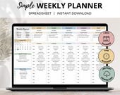 Weekly Planner Spreadsheet, ADHD Weekly Time Blocking Planner, Daily Task Tracker, Weekly Schedule, Weekly Calendar, Daily Schedule Template