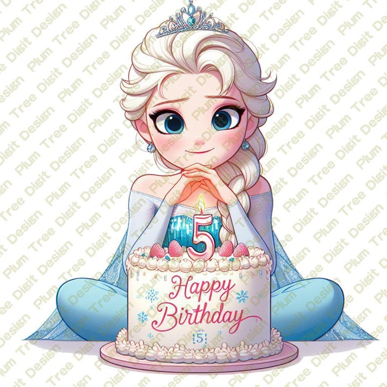 2 PNG of Queen Happy Birthday Five Year Old Transparent Background Elsa ...