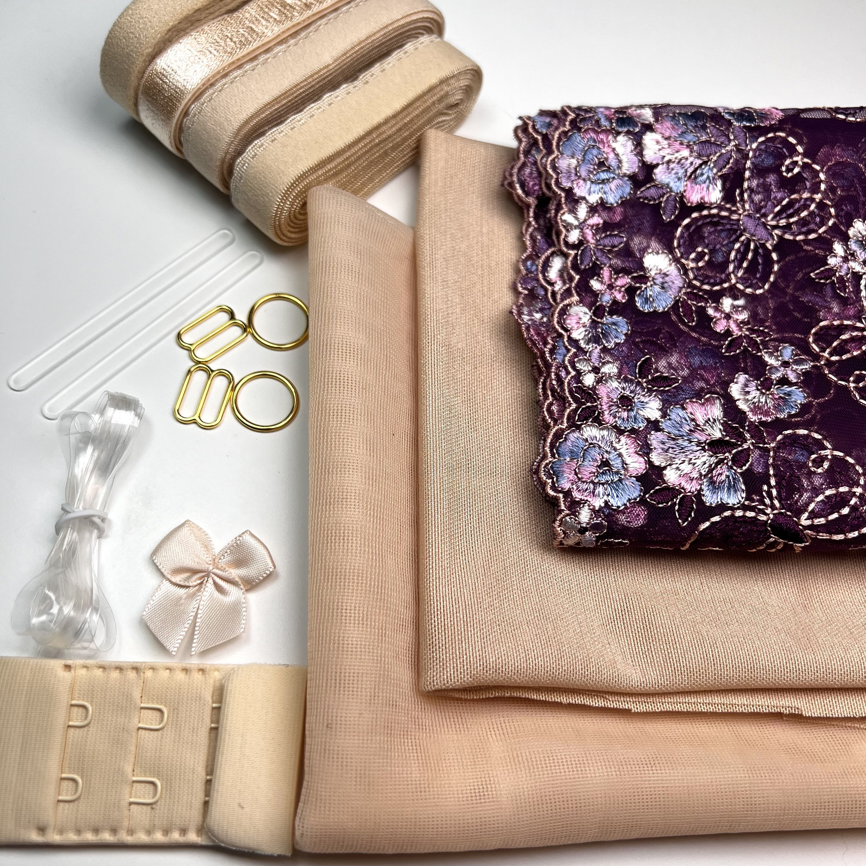 Bra Making Kit | Embroidered Tulle Lace Bra Kit | Bra Sewing Kit ...