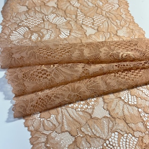 Stretch Lace – Premium Nylon Stretch Lace by the Yard| Floral Lace| Lace for DIY Bra Sewing Projects | 22 cm/8.5inch