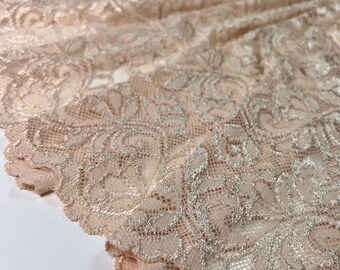 Stretch Lace | Delicate Lace | Lace trim by yard | Lace for Sewing | Lace for DIY Bra | Stretch Lace Trim | 14 inch | 35 cm | Wide Lace