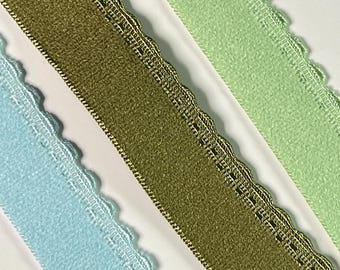15 mm Scallop or Picot Elastic | Lingerie Elastic | 15 mm Scallop Elastic | Elastic for Lingerie | 5/8 or 15mm | GreenTones