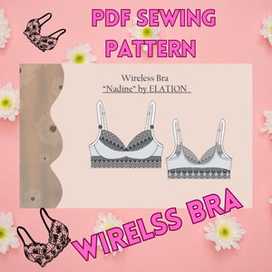 Nadine Bra PDF sewing pattern | Wireless Bra Pattern | PDF download | xs-xxl