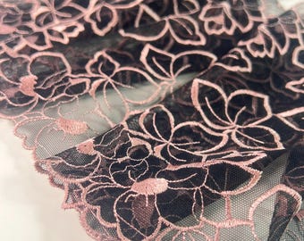 Embroidered Tulle Lace | Embroidery Lace | Lace trim by yard | Lace for Sewing | Lace for DIY Bra | Delicate stretch| Gentle stretch lace