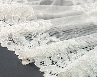 Stretch Lace | Delicate Lace | Lace trim by yard | Lace for Sewing | Lace for DIY Bra | Stretch Lace Trim | 9 inch | 25cm Wide